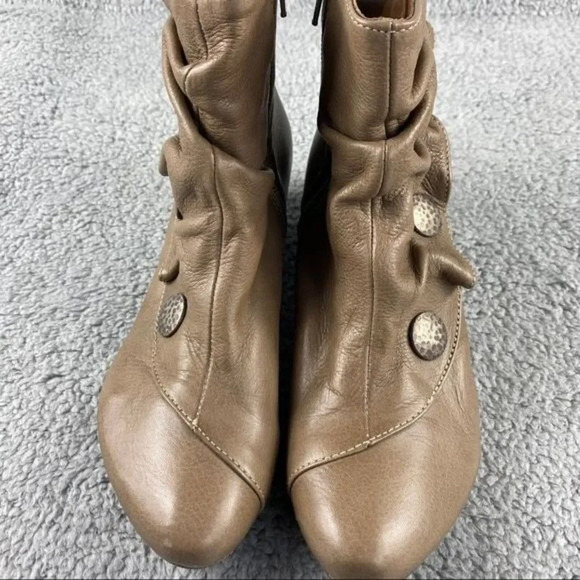 Eric michael soho Booties Tan Ankle Boots Shoes Spain leather‎ Womens 5.5 ZIP - Picture 12 of 15